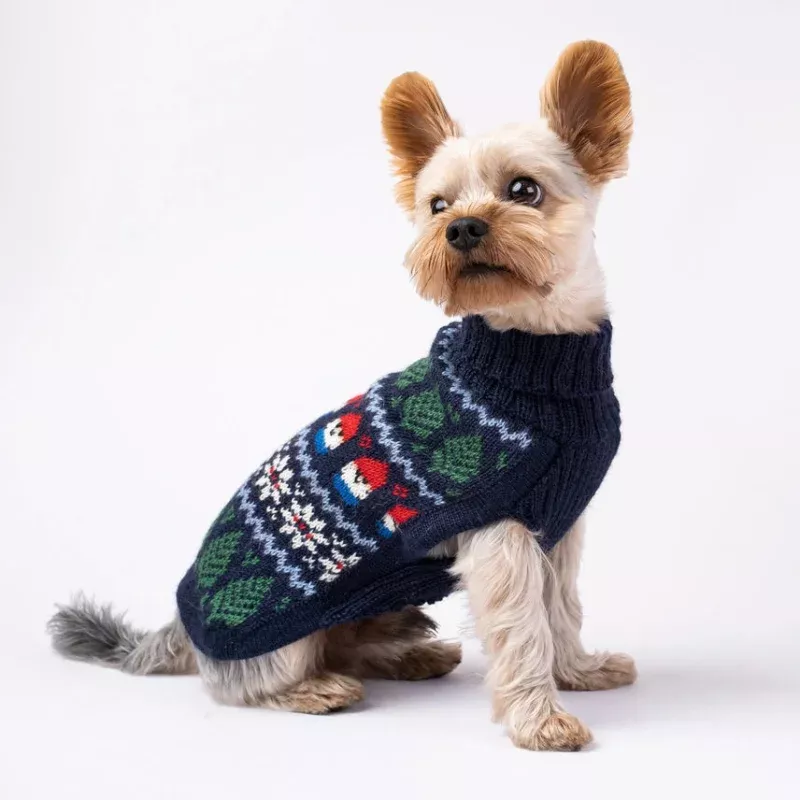 Gnome Navy Blue Alpaca Dog Sweater