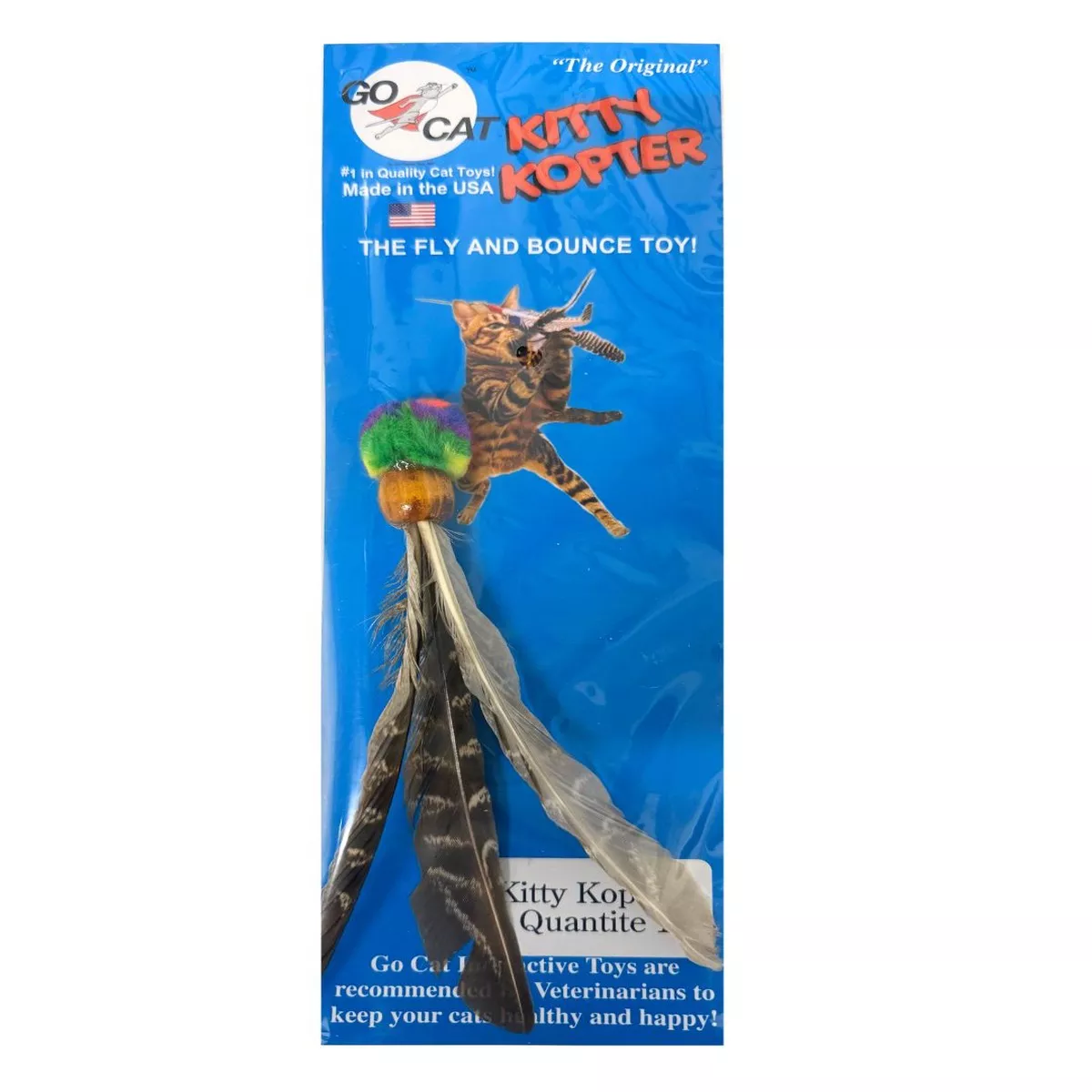 Go Cat Kitty Kopter Feather Cat Toy