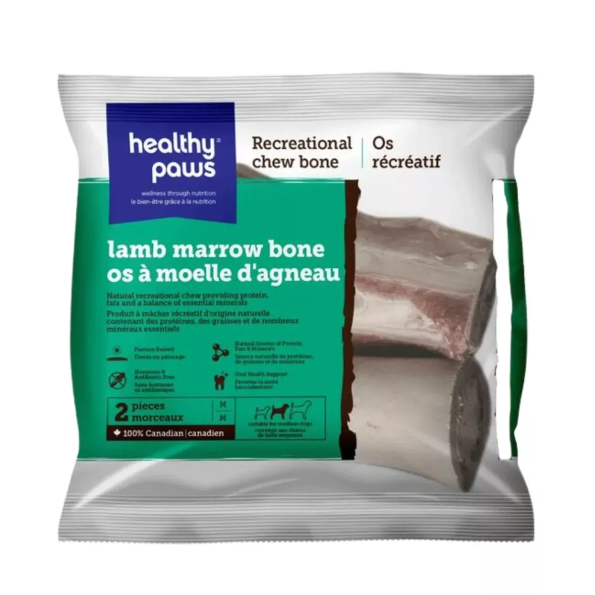 Healthy Paws Recreational Chew Bone for Dogs - Lamb Marrow