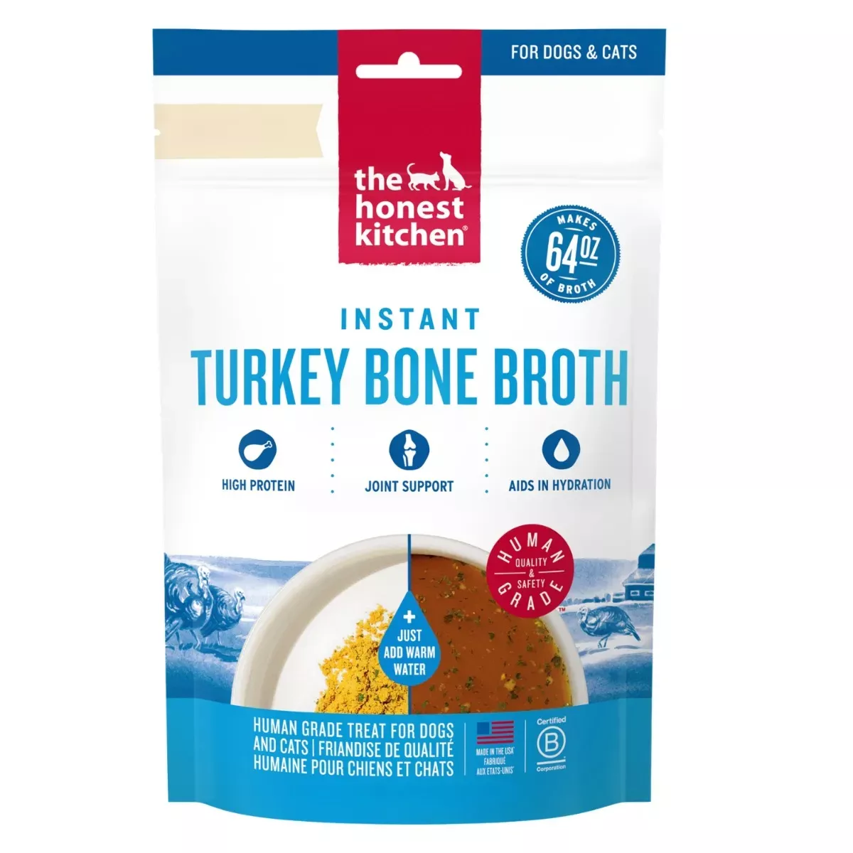 The Honest Kitchen Daily Boosters for Dogs - Turkey Bone Broth