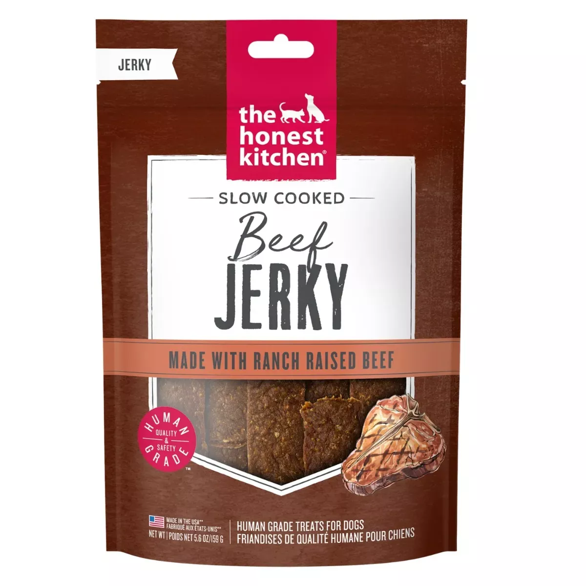 The Honest Kitchen Slow Cooked Jerky Chews for Dogs - Beef Recipe