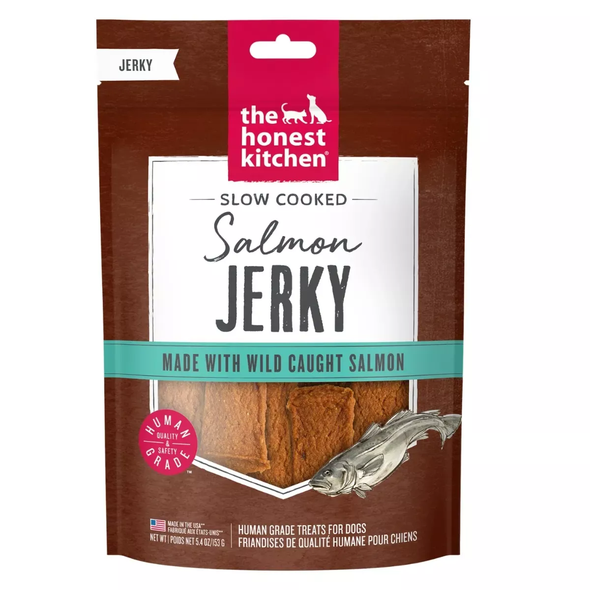 The Honest Kitchen Slow Cooked Jerky Chews for Dogs - Salmon Recipe