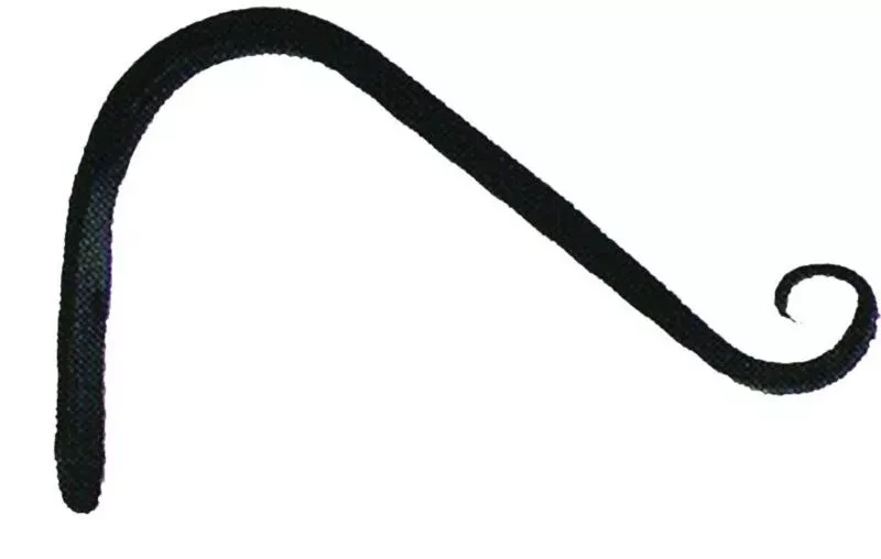 Hookery Curved Hanger Upturn Hook 12in Black