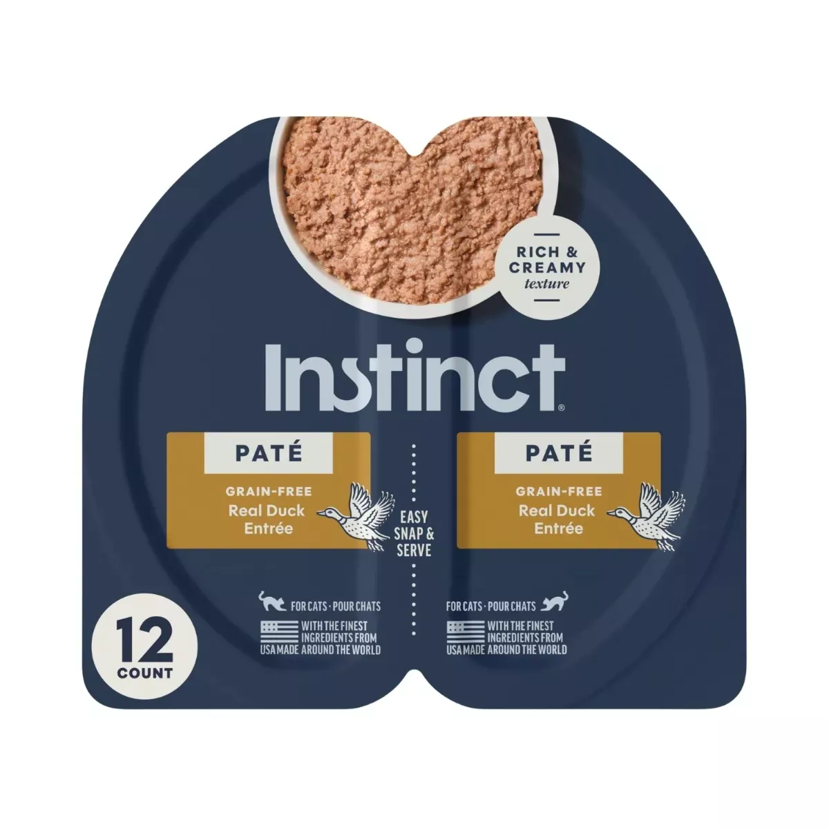 Instinct Paté Split Cups Wet Cat Food - Duck Entrée