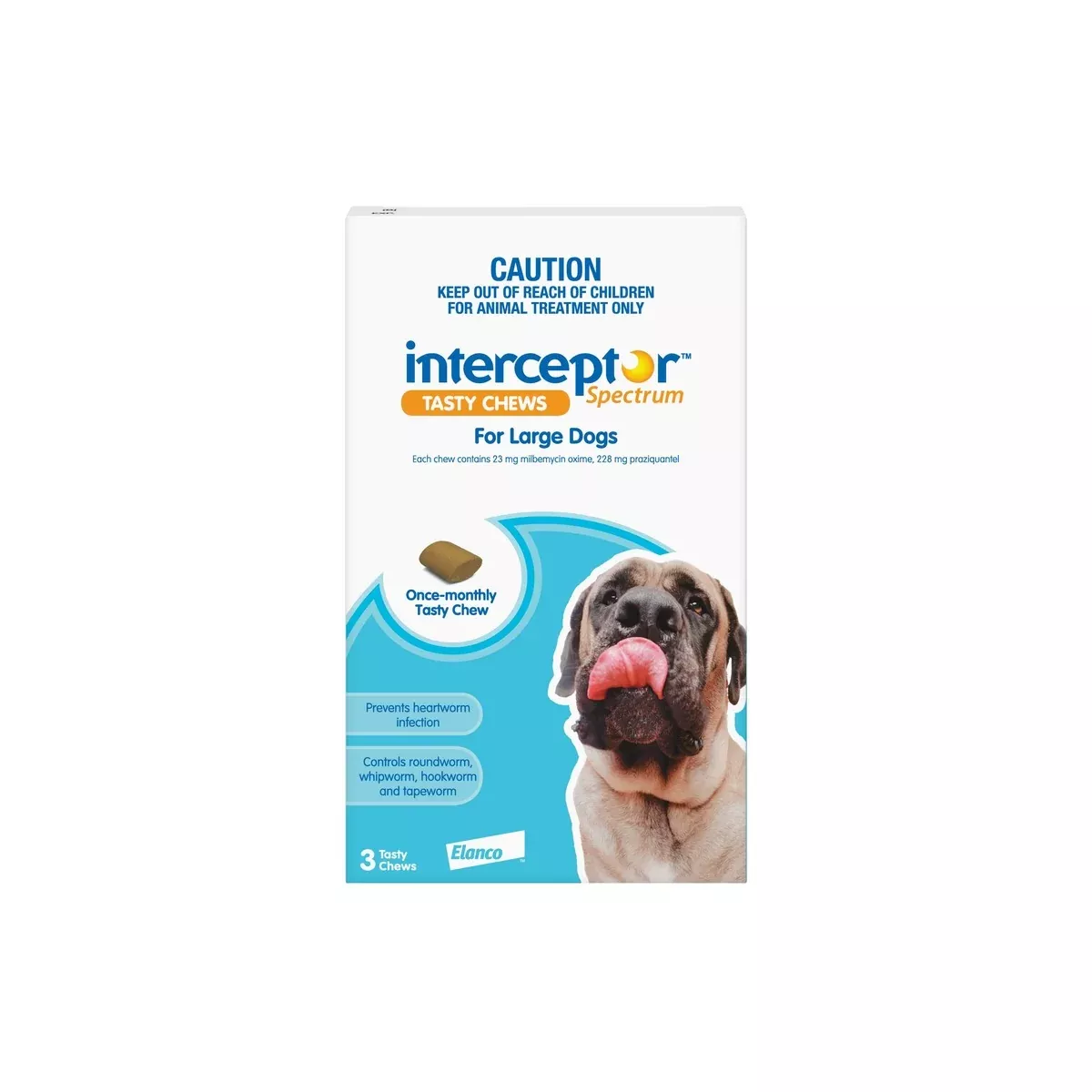 Interceptor Spectrum Chewables for Large Dogs 44–99 lbs (20–45 kg) (Blue)