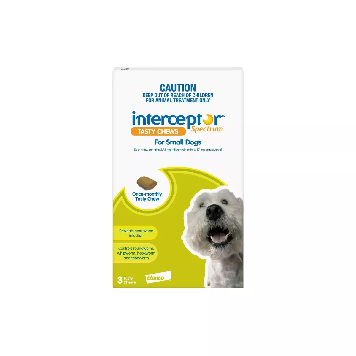 Interceptor Spectrum Chewables for Small Dogs 8.8–22 lbs (4–10 kg) (Green)