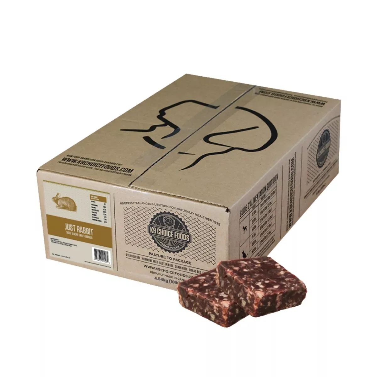 K9 Choice Foods Meat & Bone Formula for Dogs - Just Rabbit