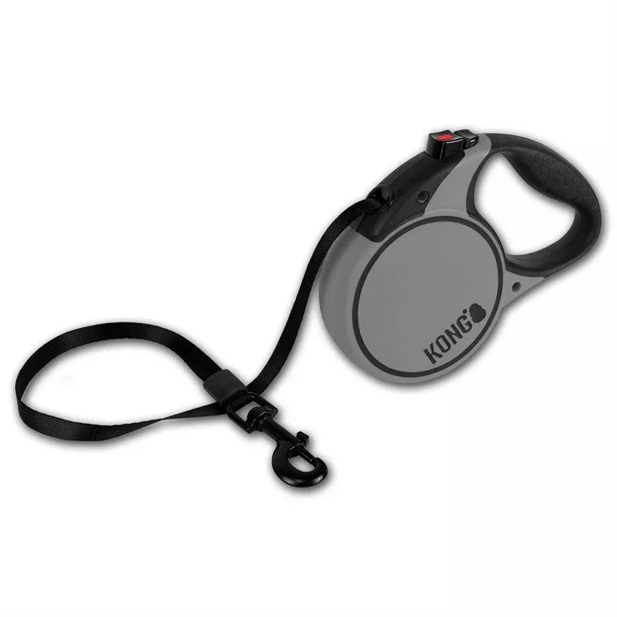 Kong Retractable Tape Leash Terrain Grey