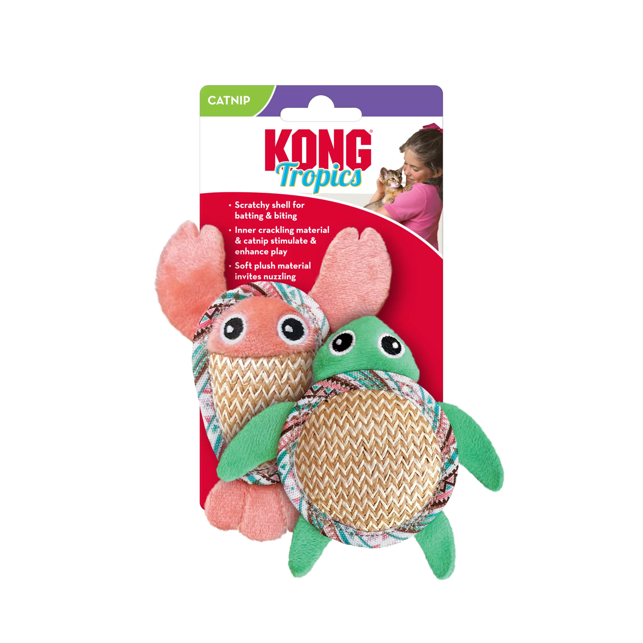 Kong Tropical Pals 2 Pk Cat Toy Multi