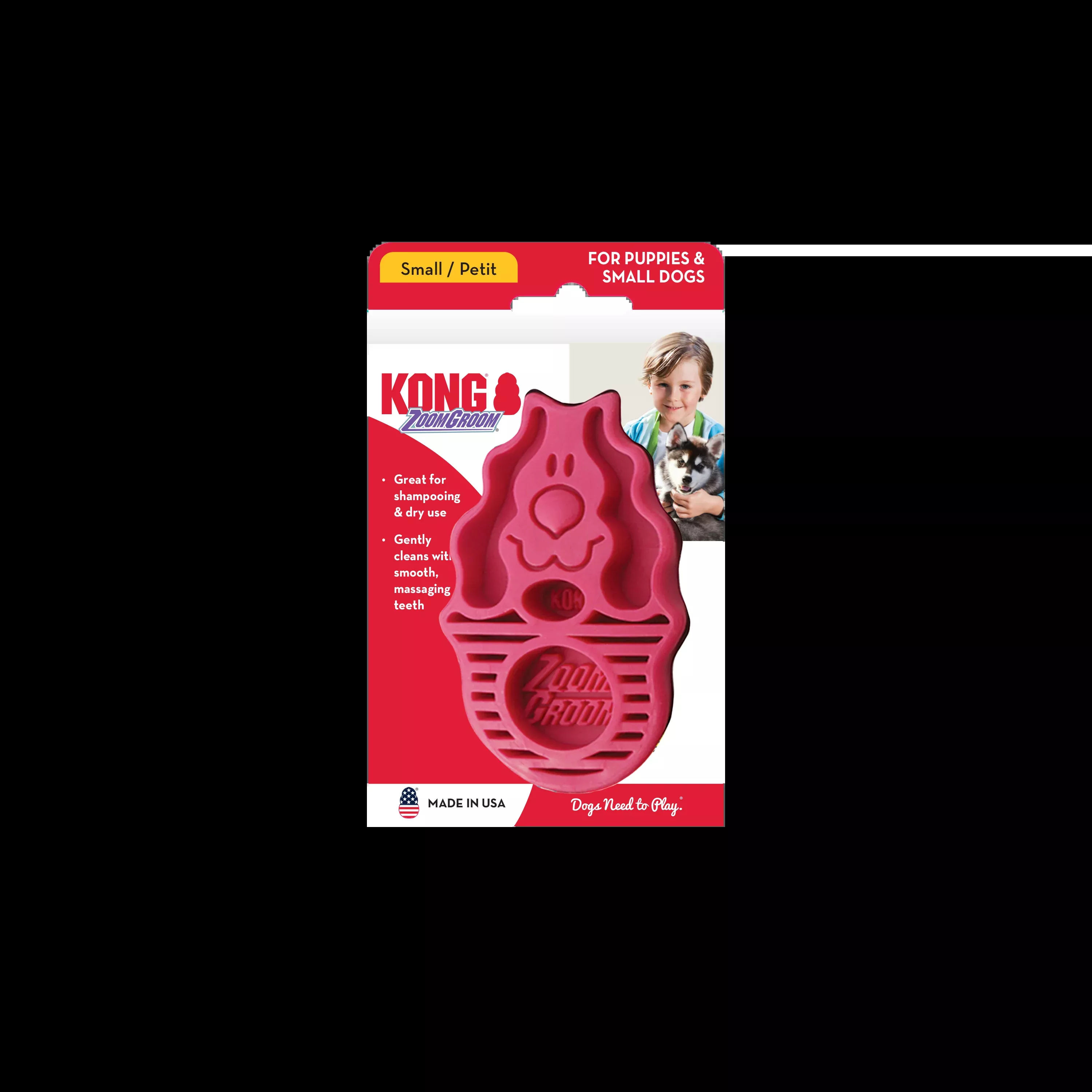 Kong Zoom Groom for Dogs - Raspberry