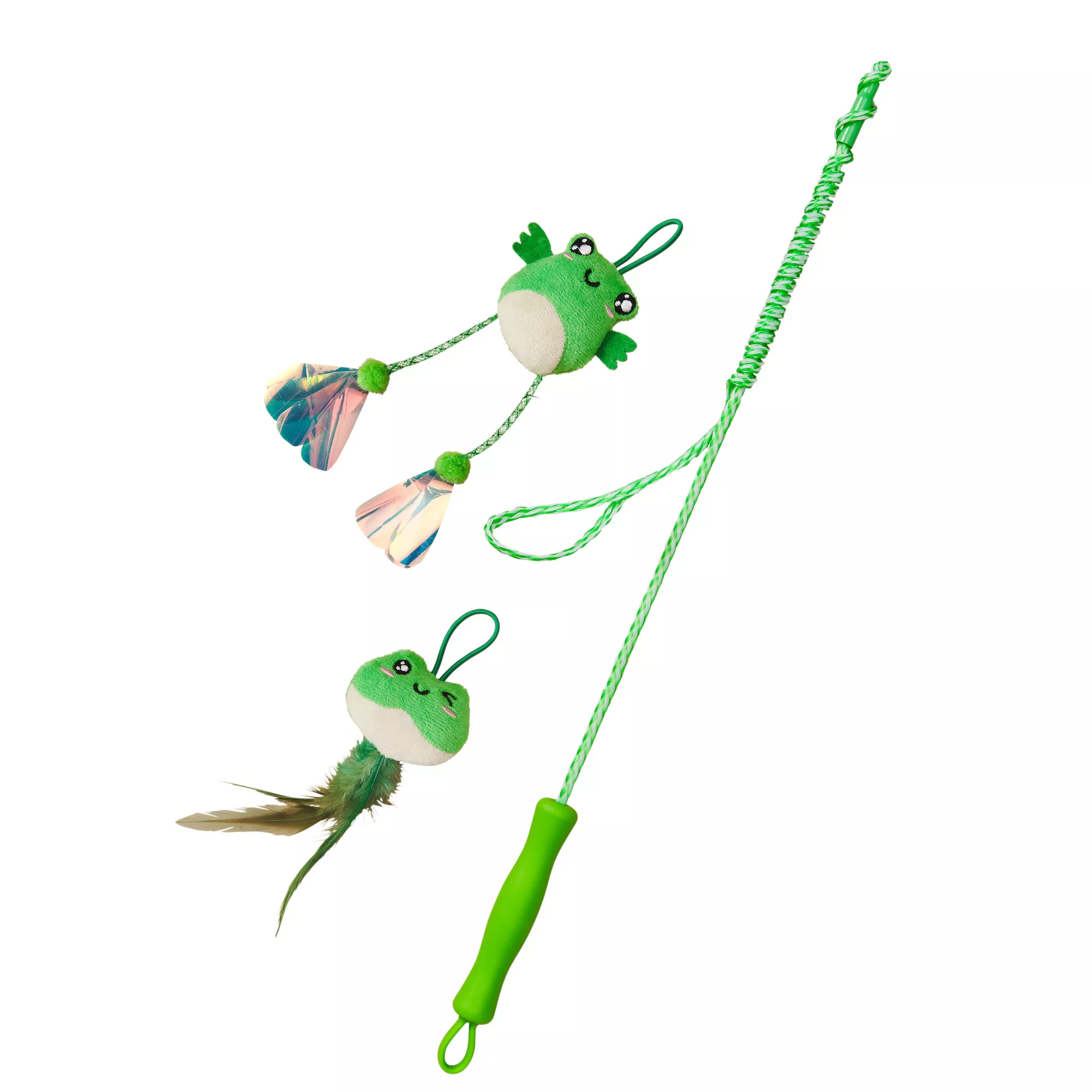 Loopity Loop Frog & Tadpole Wand Cat Toy 18 In