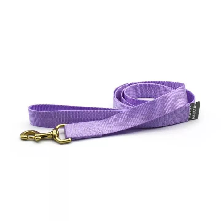 Major Darling Leash3/4" wide / 5' long -Lilac