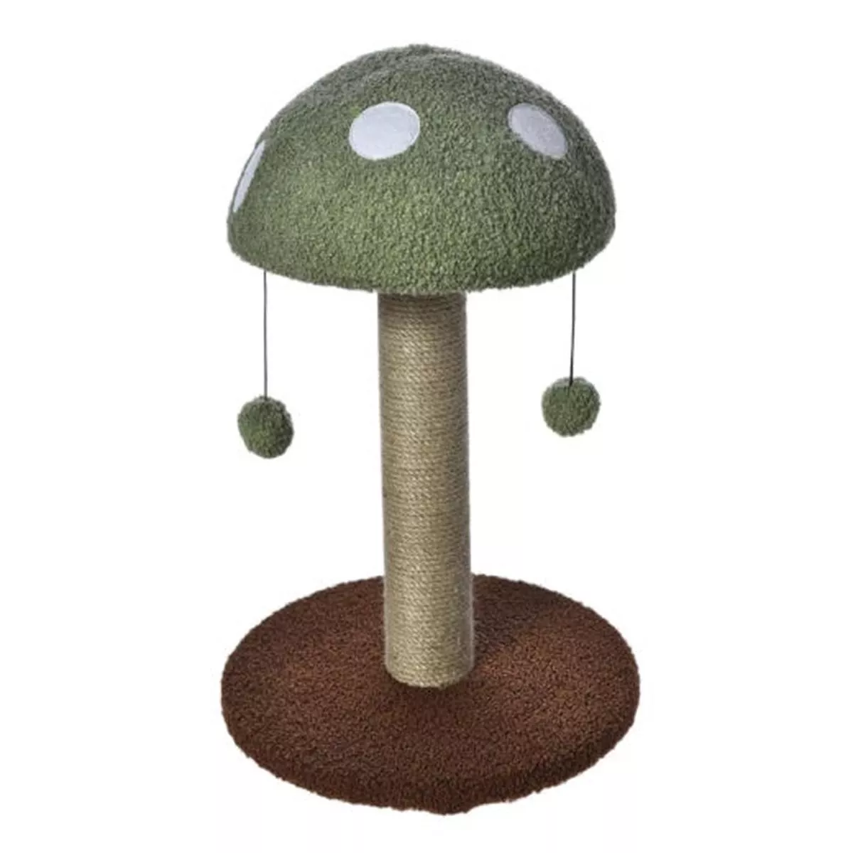 Max & Marlow Mushroom Cat Post W/ Toy Green