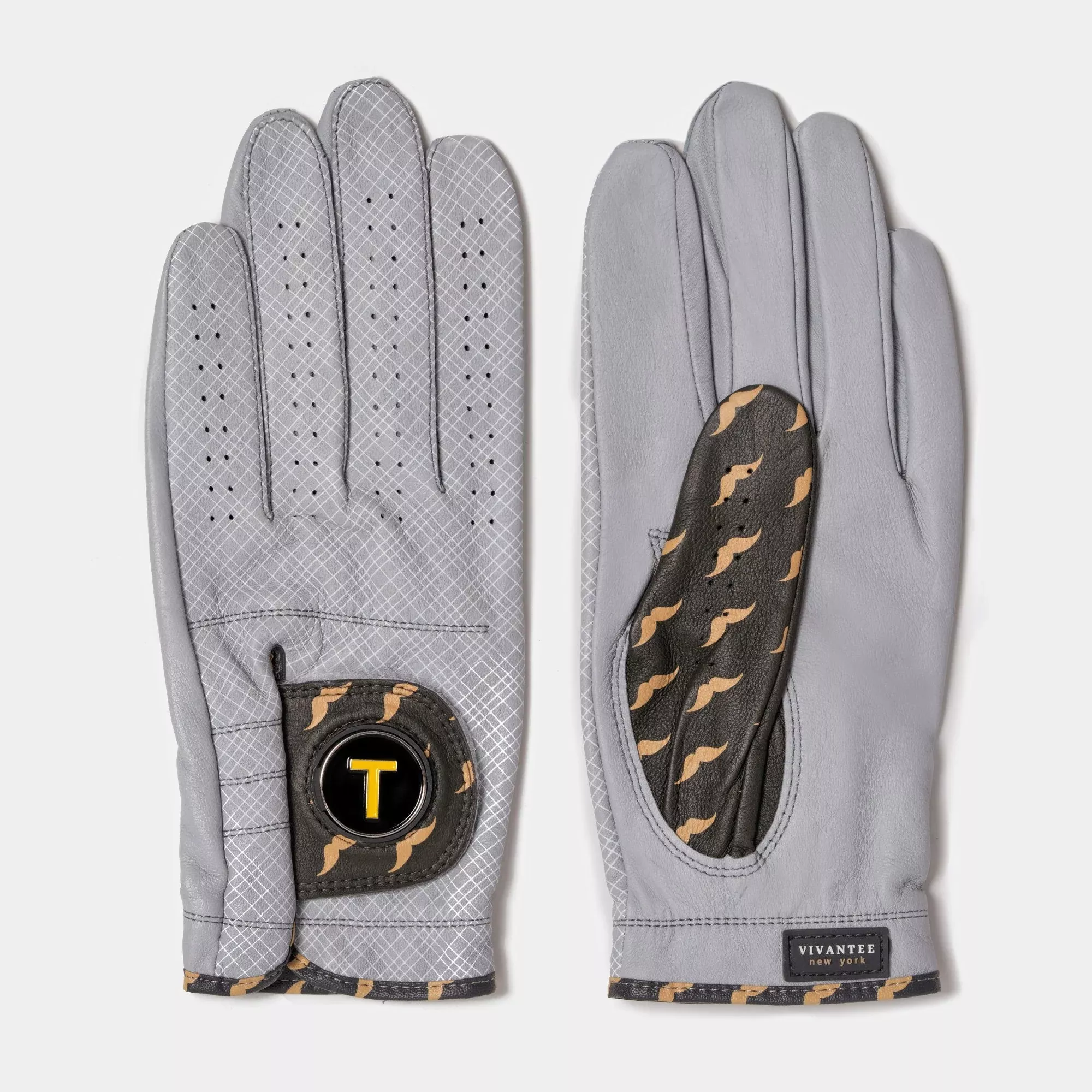 Men's Mustache Patterned Golf Glove