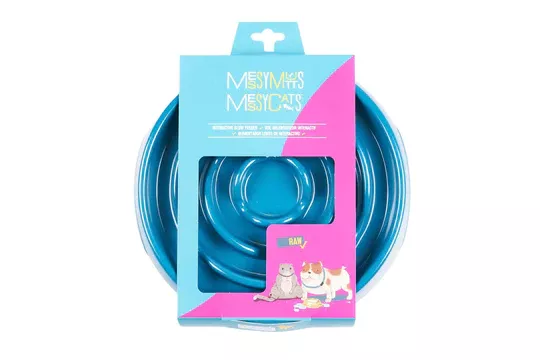 Messy Mutts Cat Slow Feeder Blue 1.75 Cup