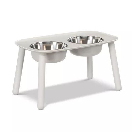 Messy Mutts Elevated Double Feeder With Stainless Bowls