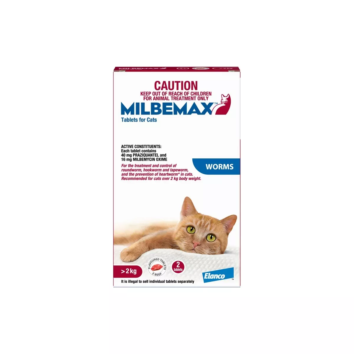 Milbemax Allwormer Cat Large 4.4 - 17.6lbs 2pk