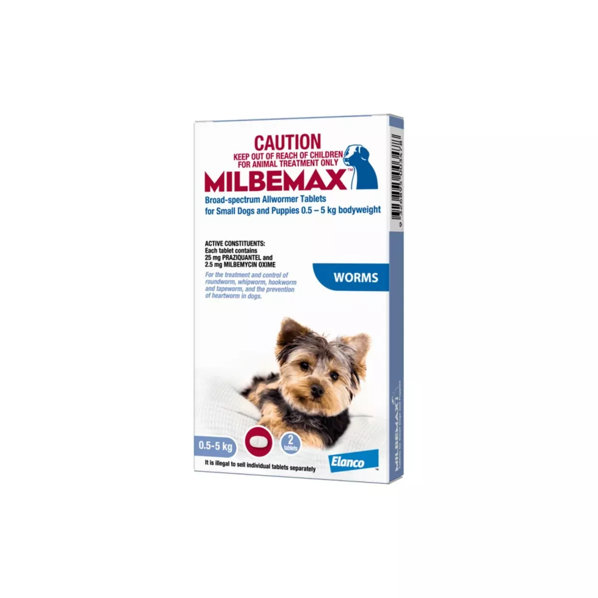 Milbemax Dewormer for Small Dogs 1.1–11lbs – 2 pack