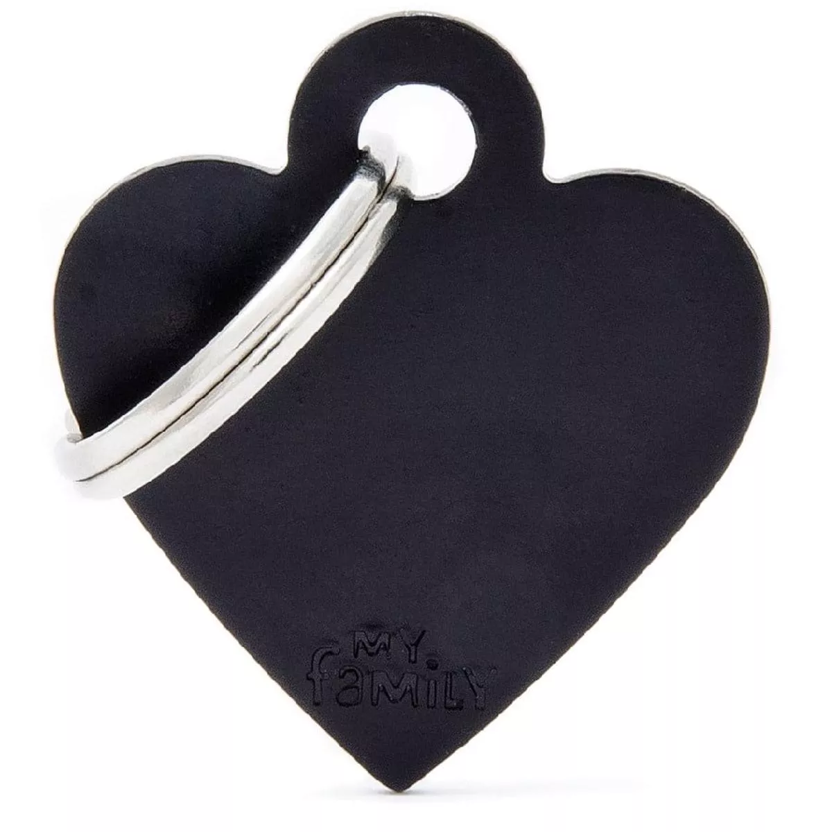 My Family ID Tags Basic Heart Black