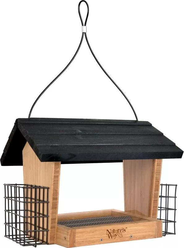 Natures Way Hopper Feeder Bambo With Suet Cages