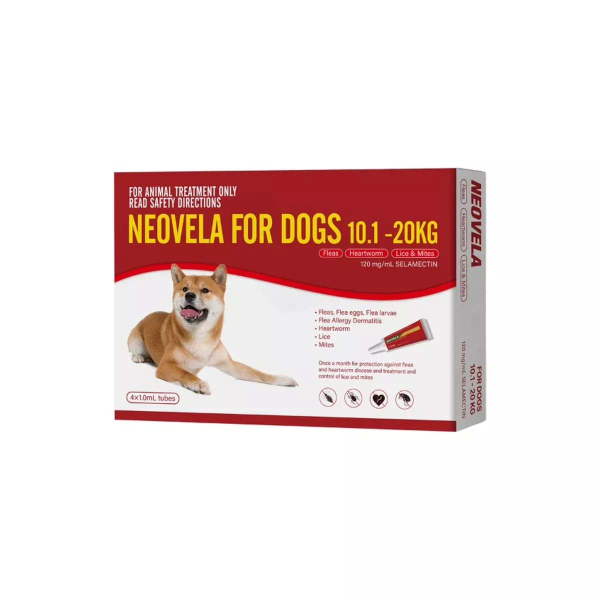 Neovela For Large Dogs 22.2 - 44lbs Red 4 Pack