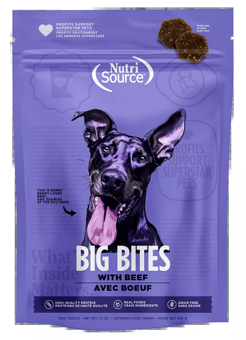 NutriSource Big Bites Beef 14oz