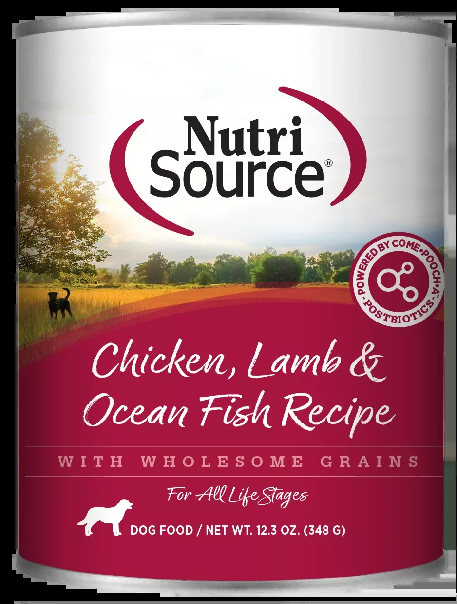 NutriSource chicken, lamb & ocean fish formula 13oz