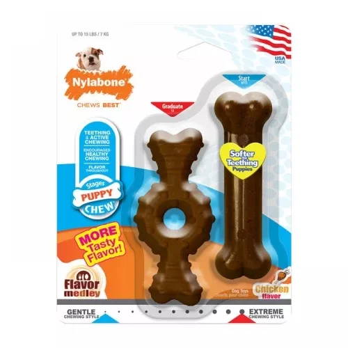 Nylabone, Puppy Chew Bone Petite, 2 Packets