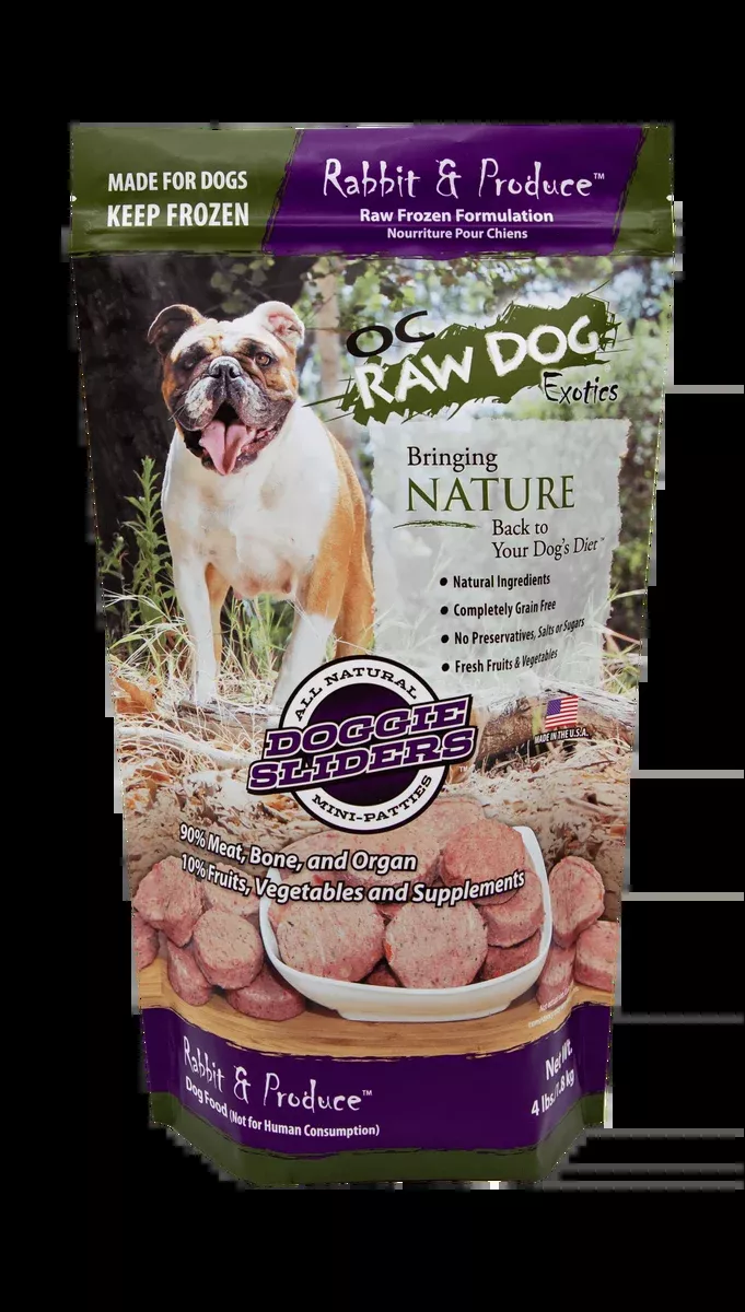 OC Raw Dog Rabbit Produce Sliders 4lb
