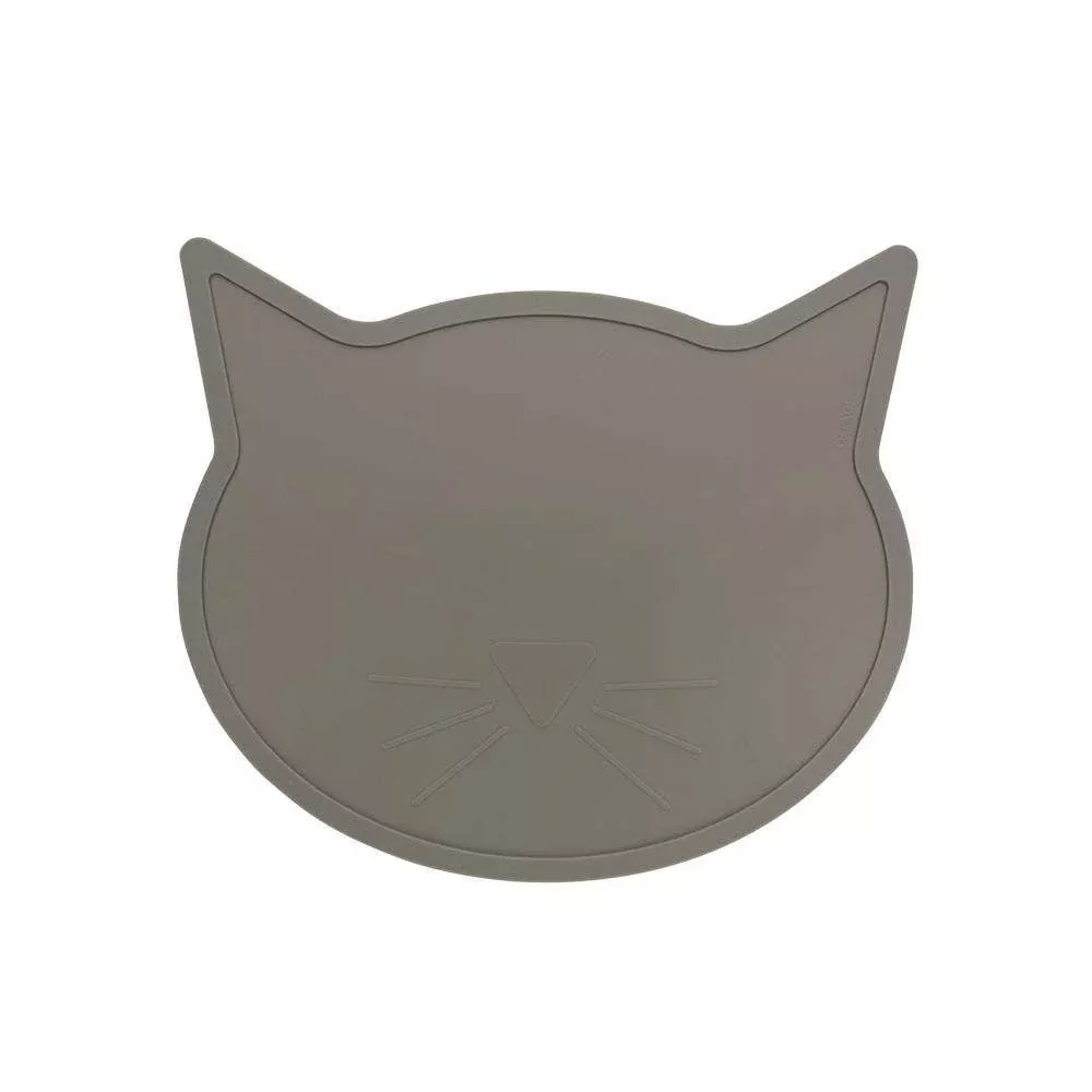 Ore’ Pet Silicone Placemat Cat Head Warm Gray