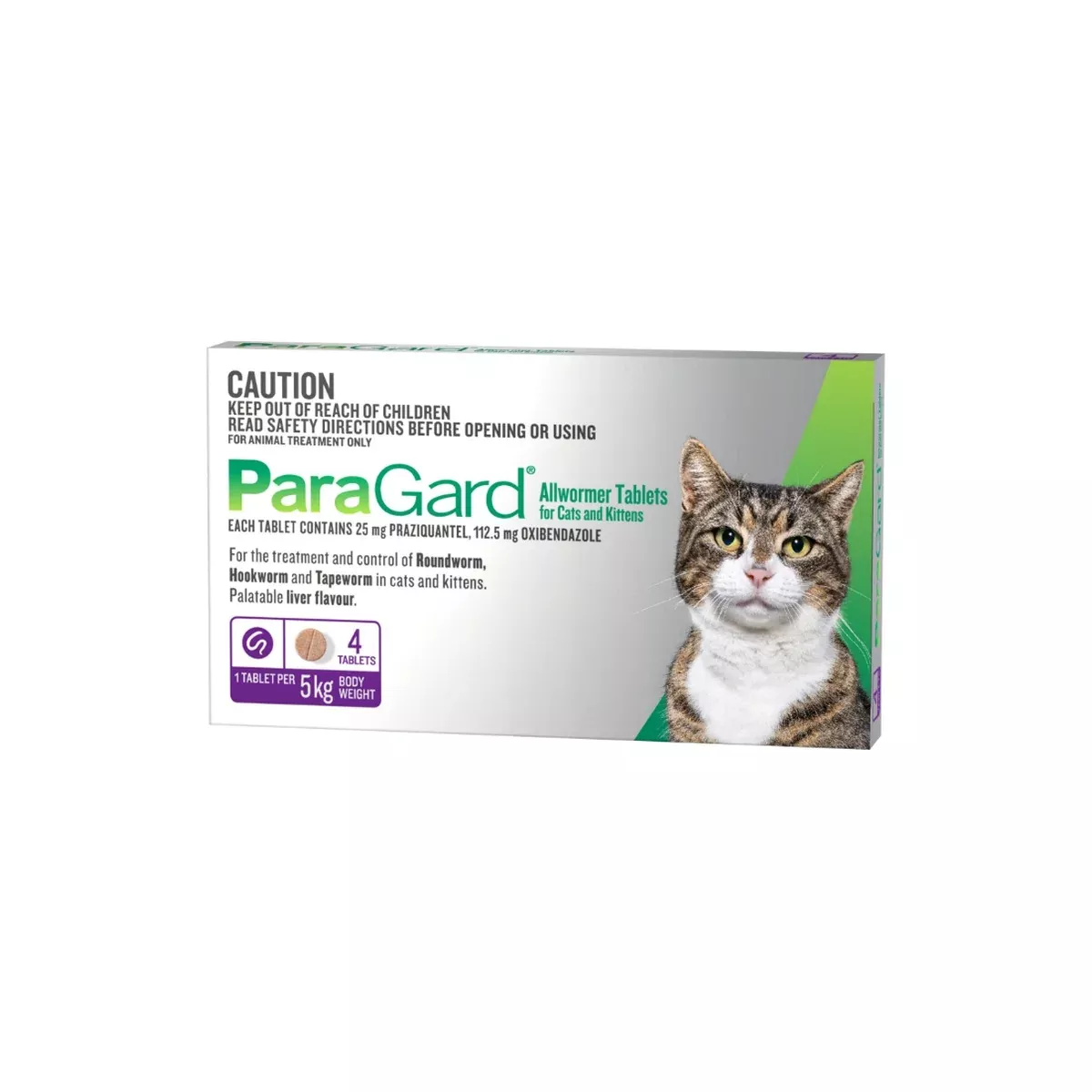 Paragard Allwormer Cats upto 11lbs Purple