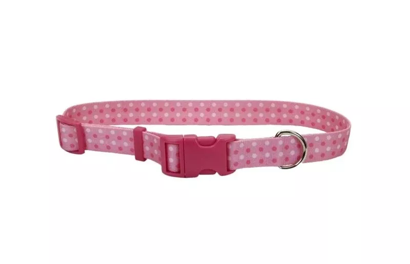 Pet Attire Pink Dots Dog Collar