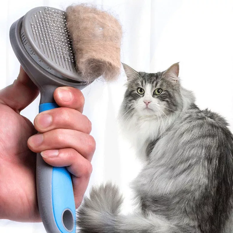 Pet steel needle slicker brush