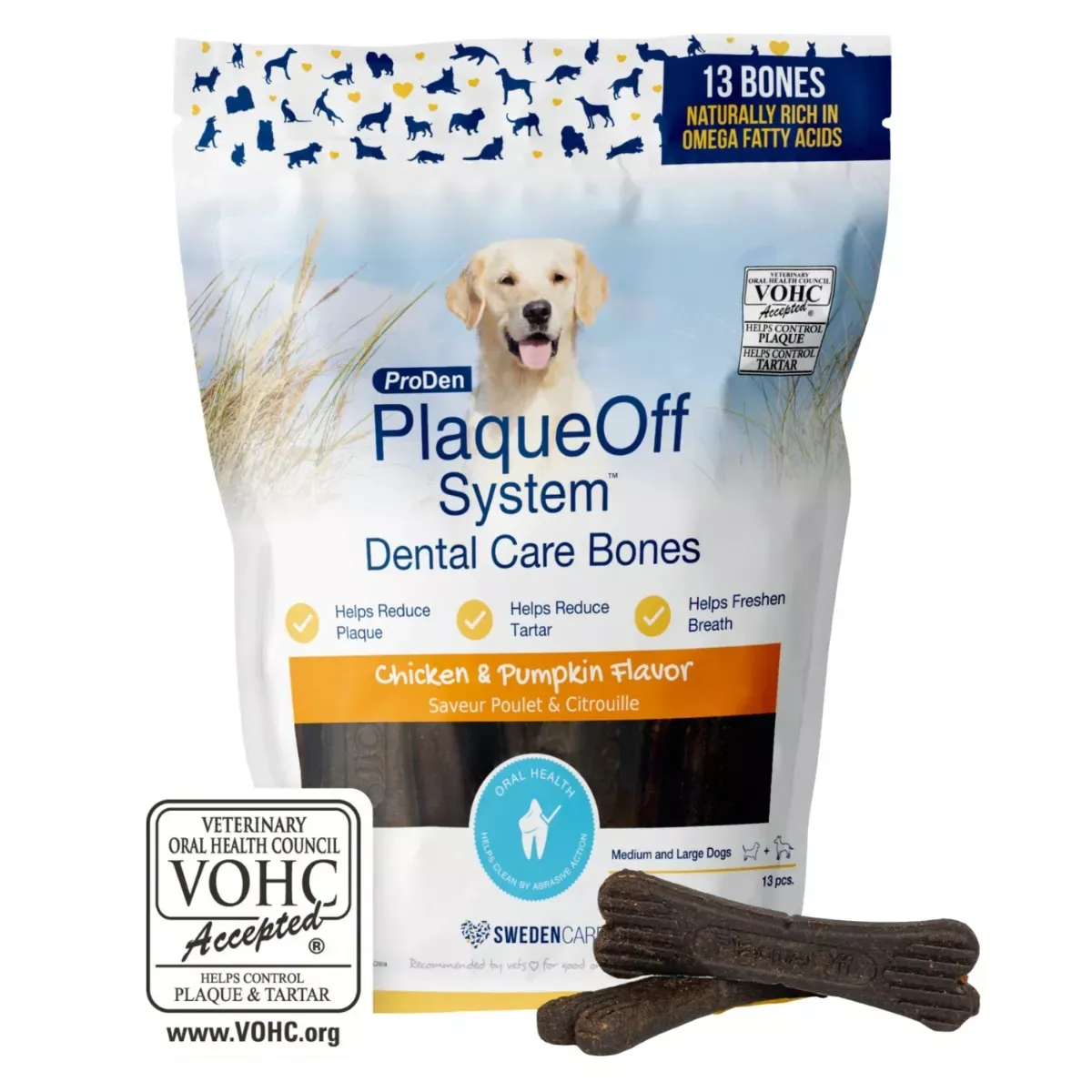 Plaque Off System Dental Chicken & Pumpkin Bones