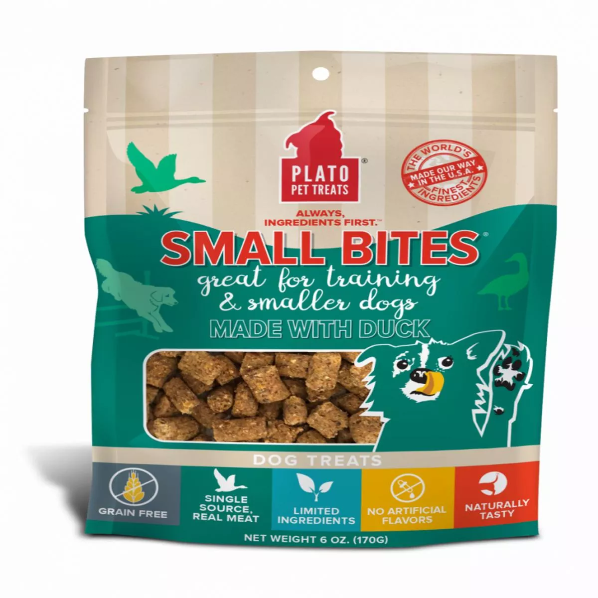 Plato Small Bites Duck Dog Treats