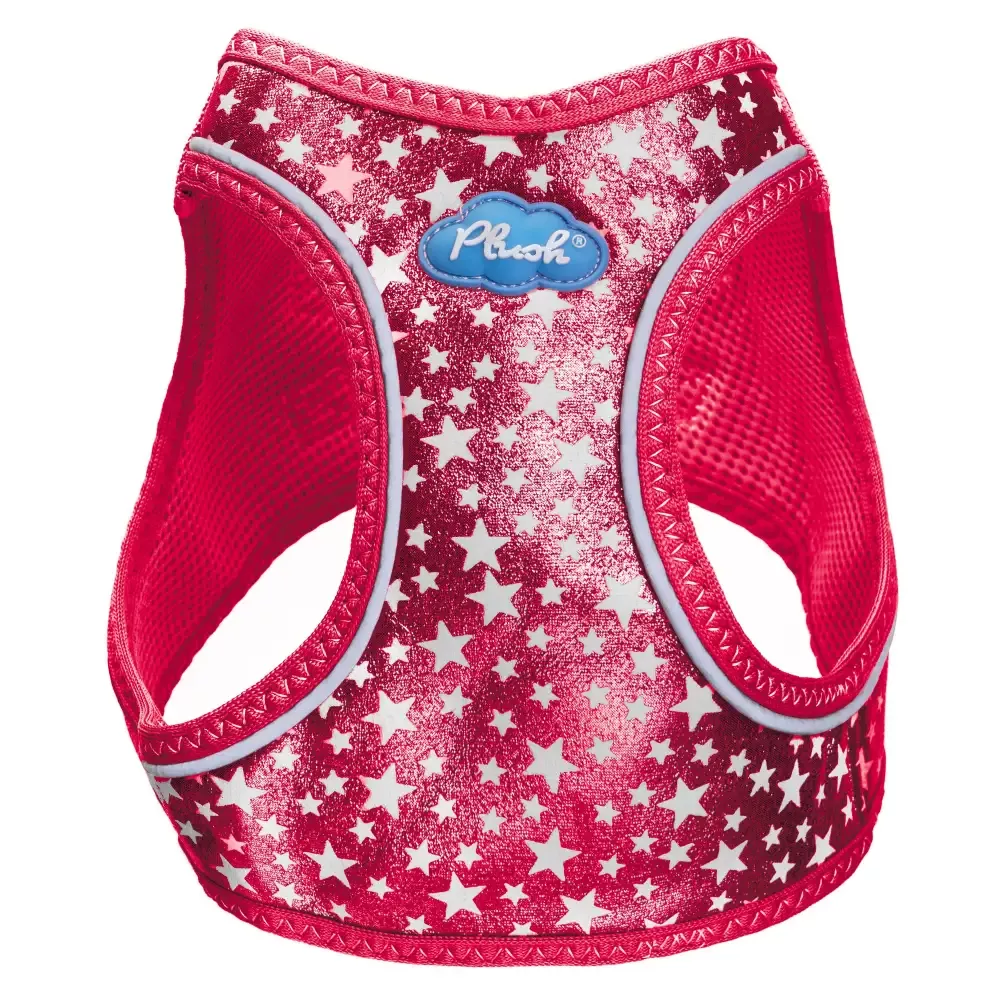 Plush Step In Glitter Glow Harness - Red
