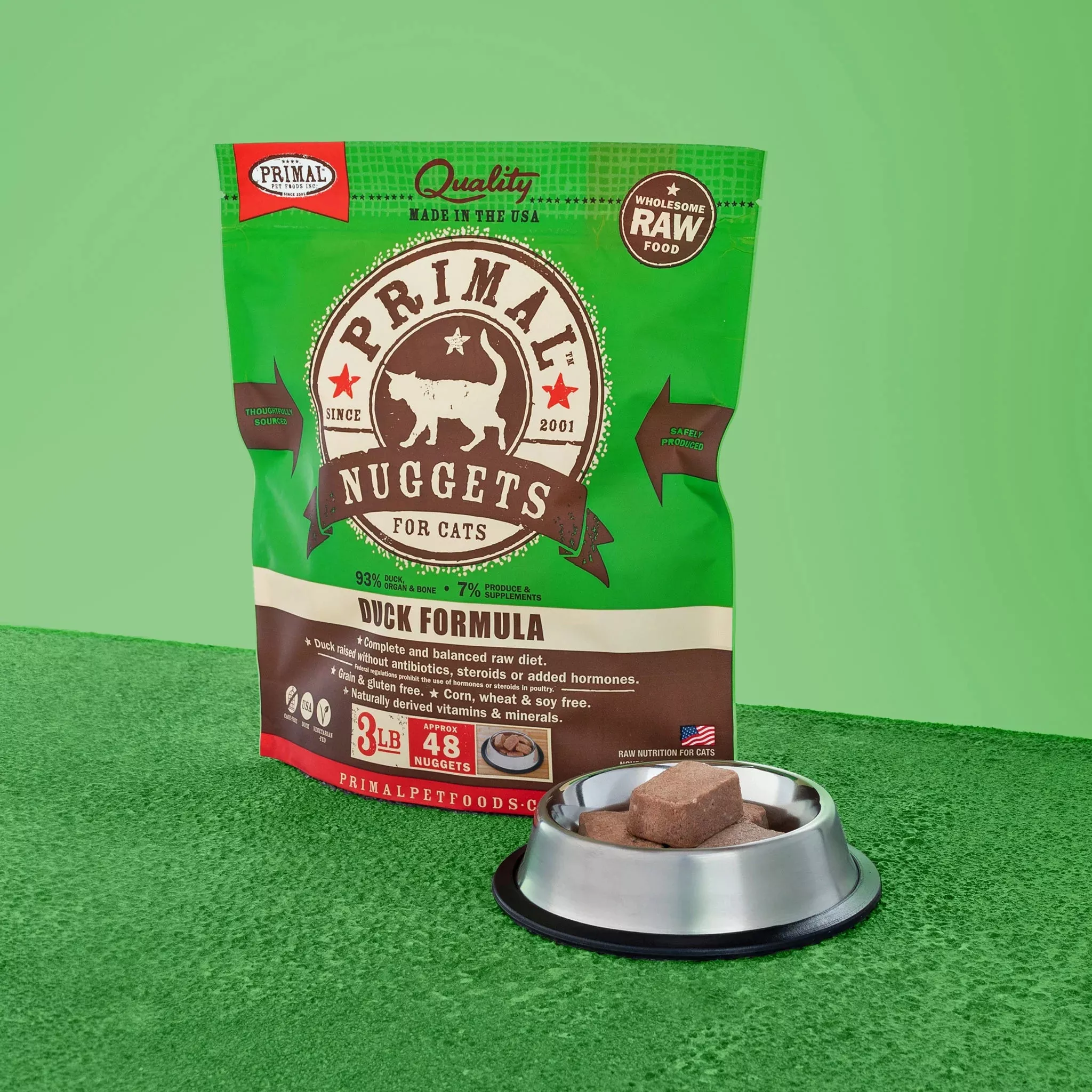 Primal Cat Frozen Nuggets - Duck 3lb