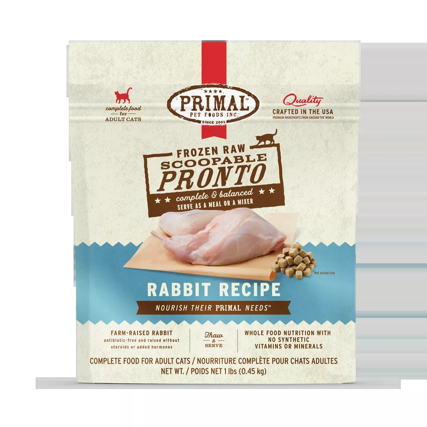 Primal Pronto Cat Frozen Rabbit 1lb