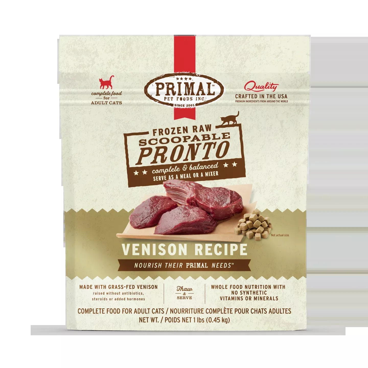 Primal Pronto Cat Frozen Venison 1lb