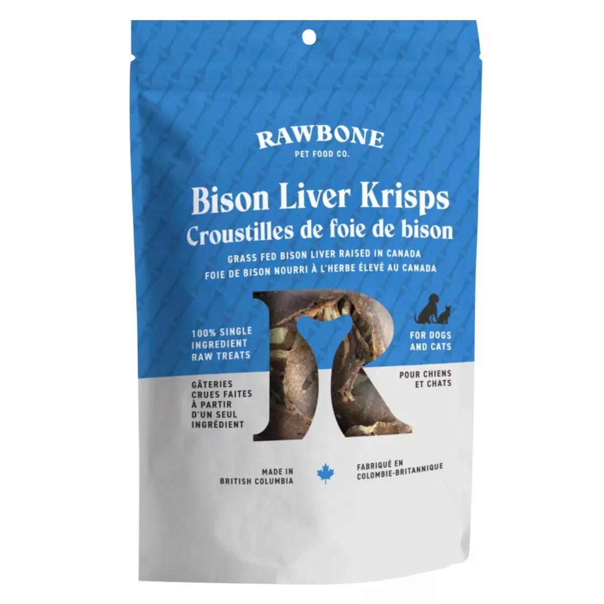 Rawbone Dehydrated Treats for Pets - Bison Liver Krisps