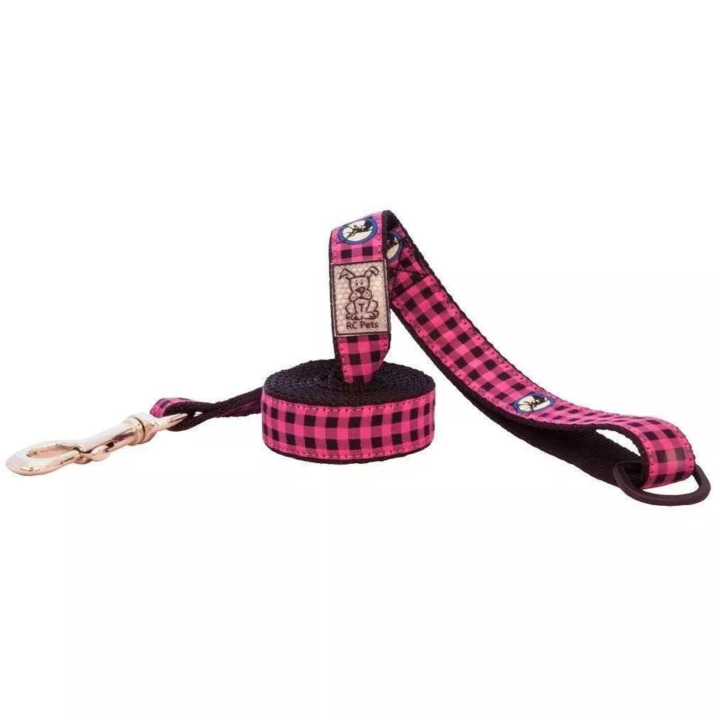 RC Dog Leash Pattern Pink Buffalo Plaid