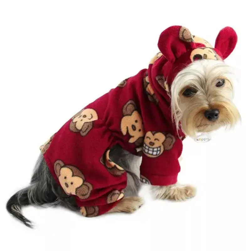 Red Monkey Face Pajamas Red