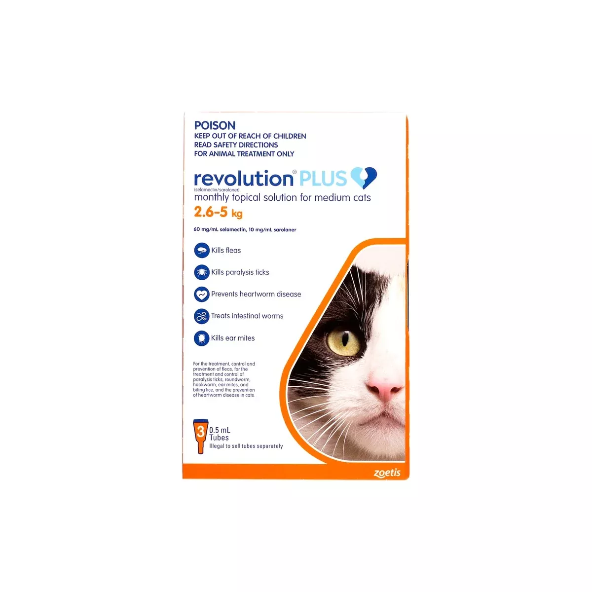Revolution Plus For Medium Cats 5.6–11lbs Orange