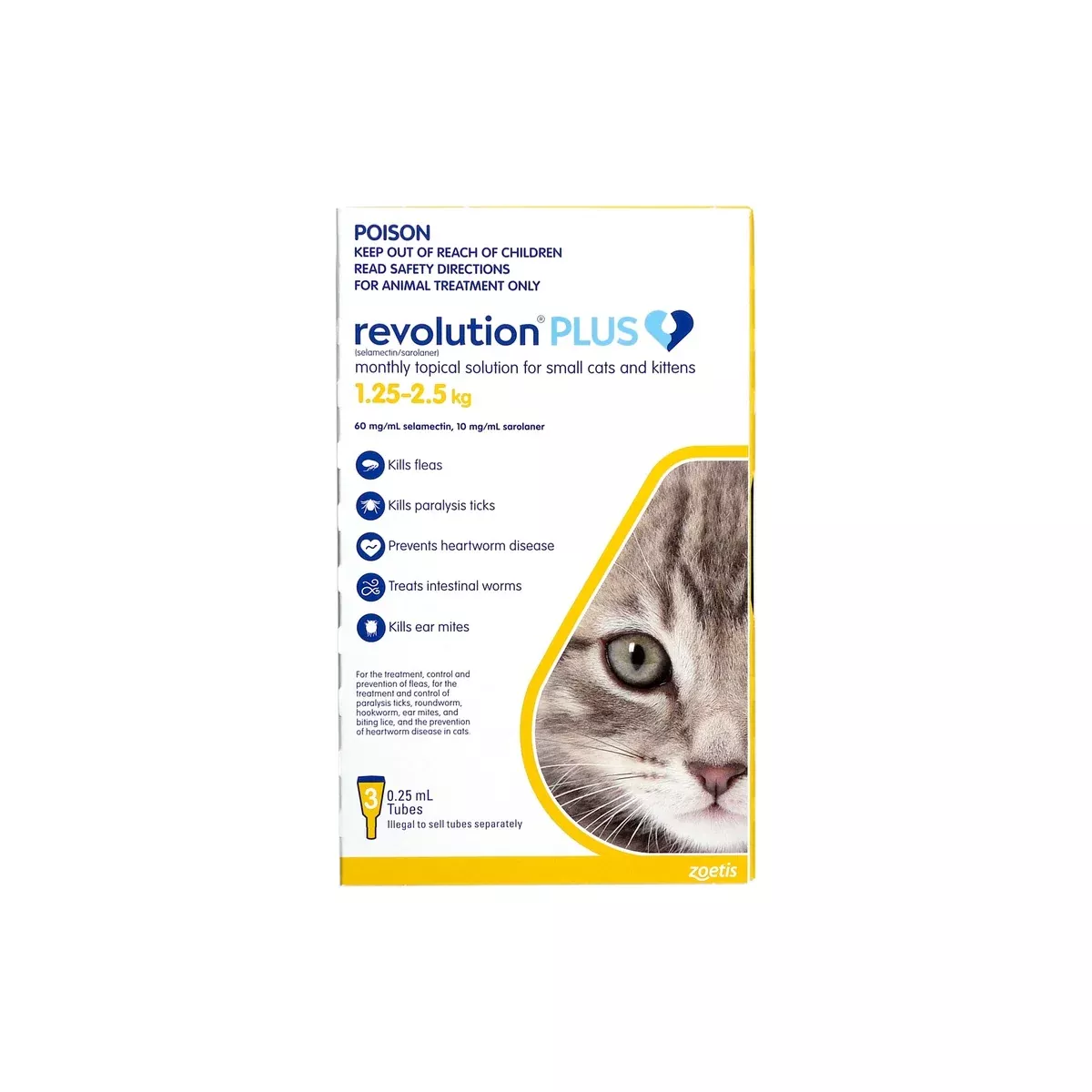 Revolution Plus For Small Cats & Kittens 2.8-5.5lbs Yellow