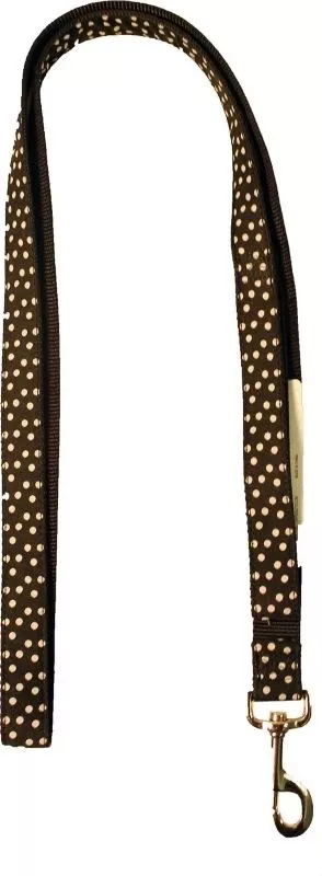 Ribbon Overlay Single Thick Dog Lead 5ft Bk