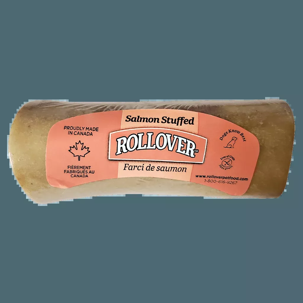 Rollover Stuffed Dog Bone Salmon