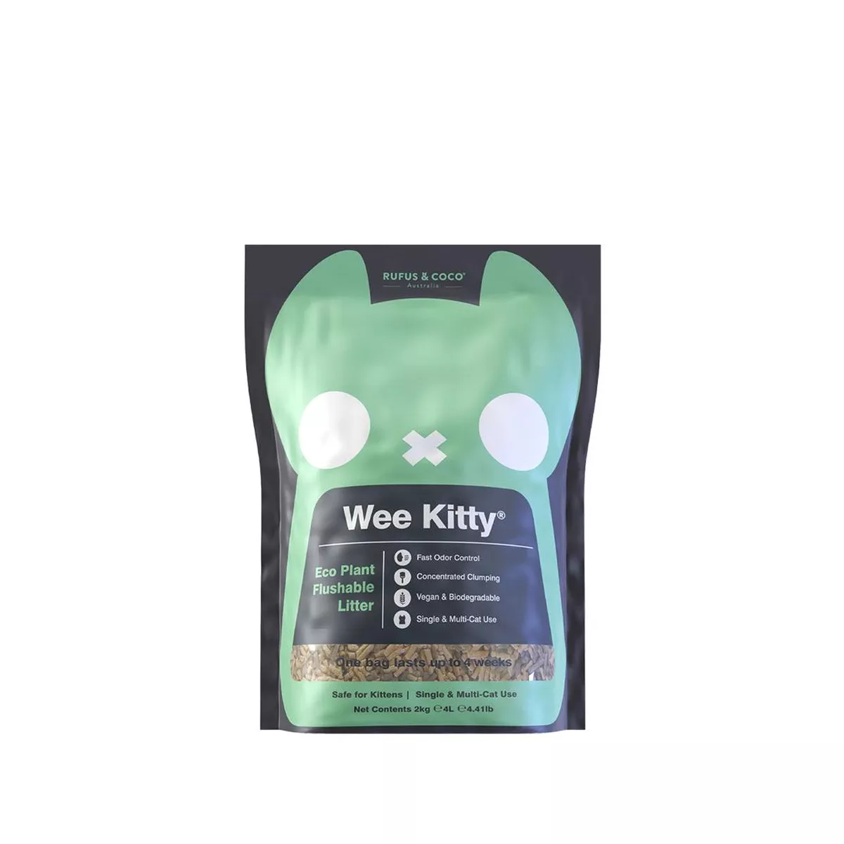 Rufus & Coco Wee Kitty Eco Plant Clumping Cat Litter 2kg