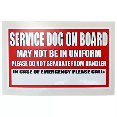 Service Dog On Board Decal