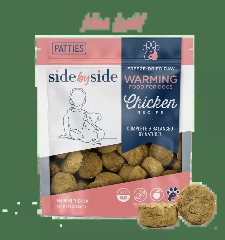 Side by Side Warming – Freeze Dried Raw Chicken Patties