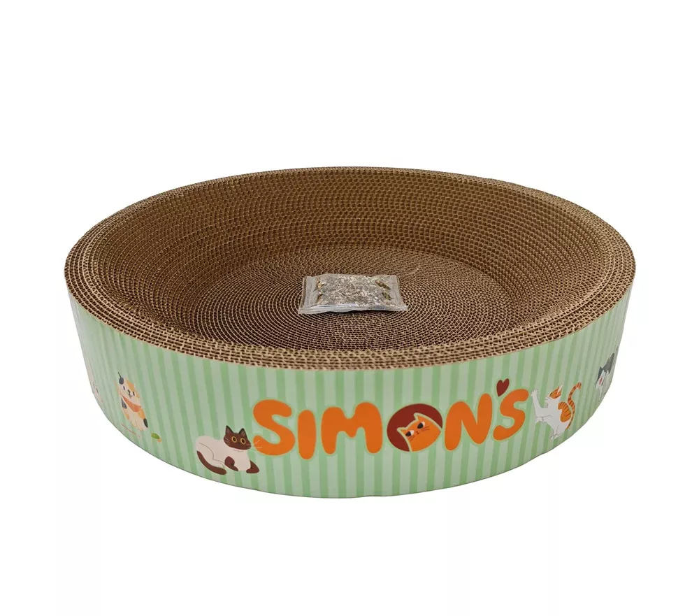 Simon’s Corrugated Cat Bed Scratcher Round with Catnip